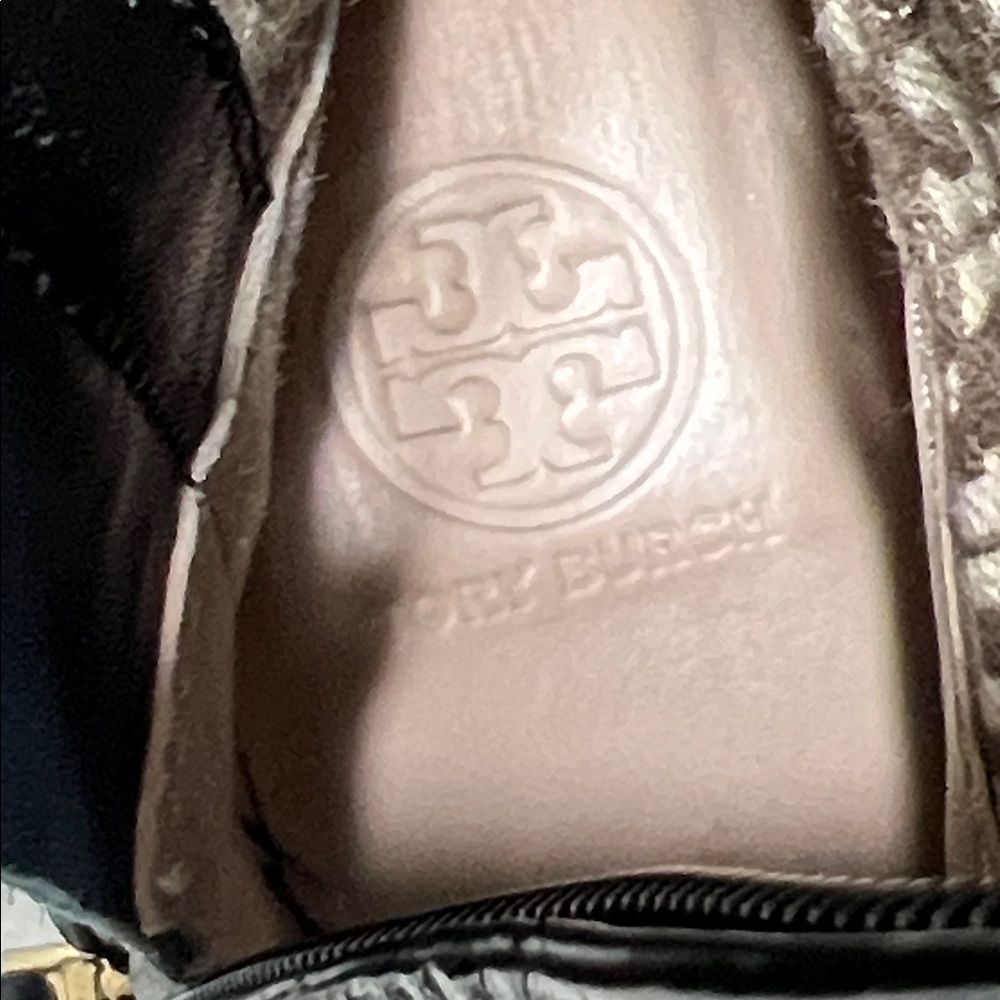 Tory Burch Black Leather Riding Boots Logo Medallion Knee High Size 7.5 - Picture 10 of 14